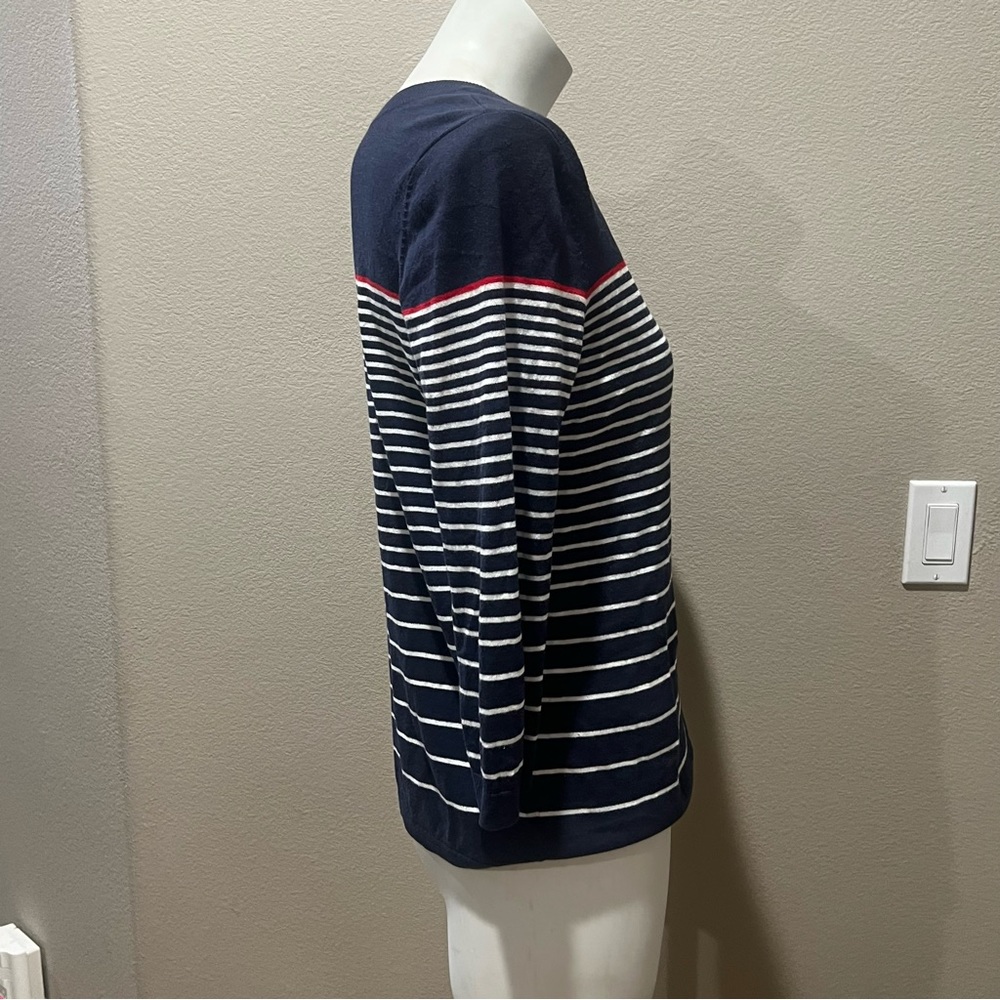 Market and Spruce bavy blue striped knit striped top - Picture 5 of 8